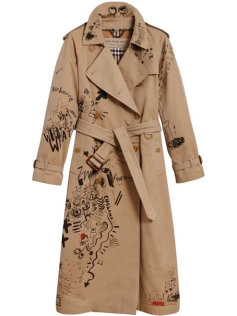 burberry trench graffiti|Burberry Graffiti Print Trench Coat .